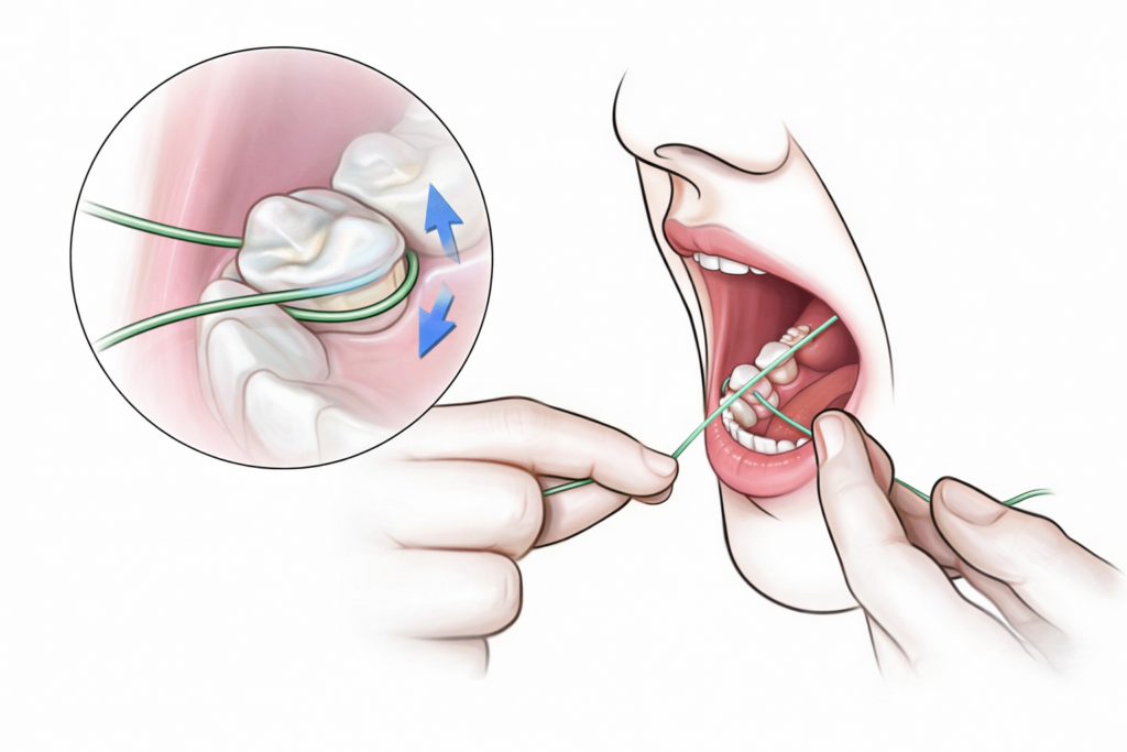 proper dental flossing